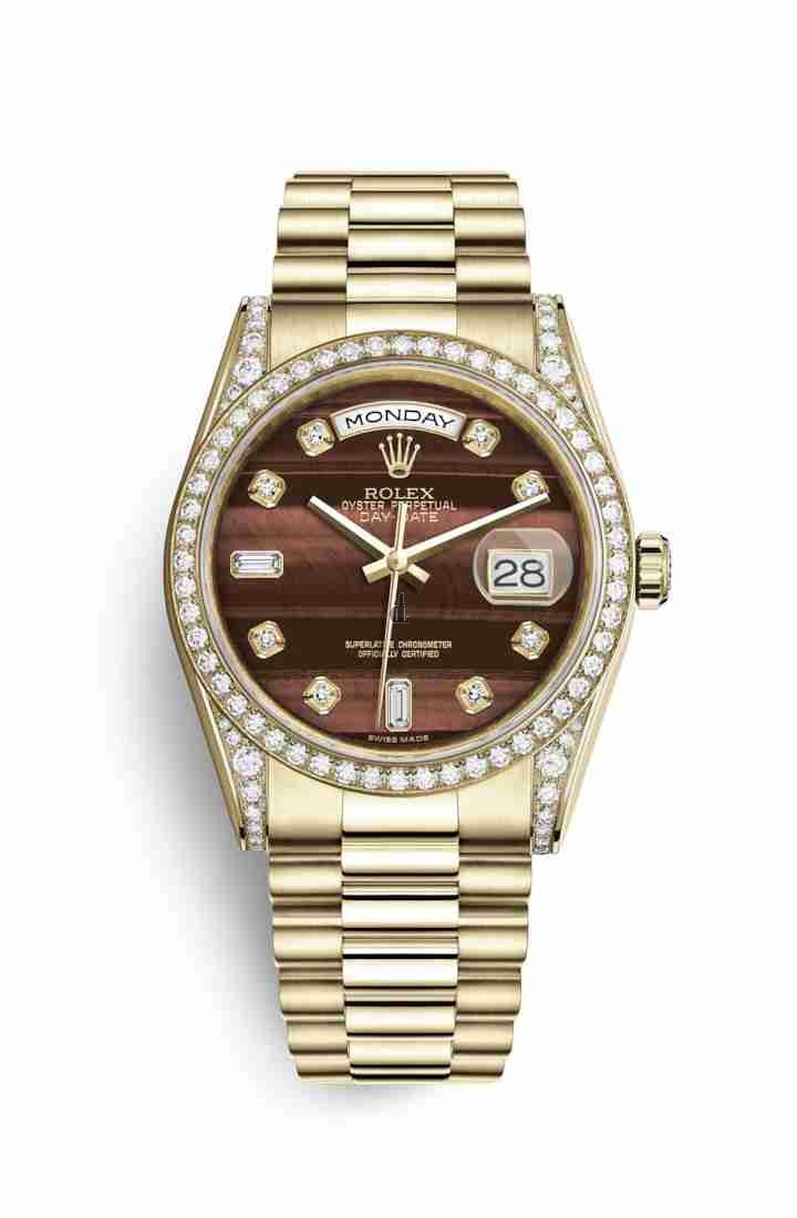 Rolex Day-Date 36 yellow gold lugs set diamonds 118388 Bull's eye set diamonds Dial