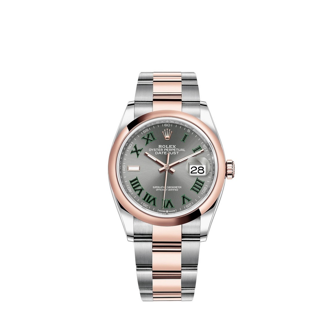 fake Rolex Datejust 36 Rolesor Oystersteel 18 ct Everose gold M126201-0030 Watch