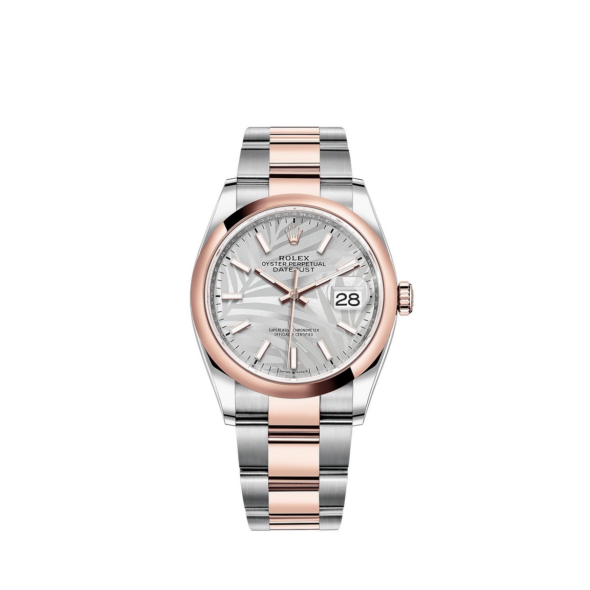 fake Rolex Datejust 36 Rolesor Oystersteel 18 ct Everose gold M126201-0032 Watch