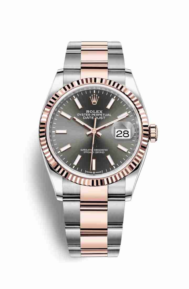 Rolex Datejust 36 Everose Rolesor Oystersteel Everose gold 126231 Dark rhodium Dial