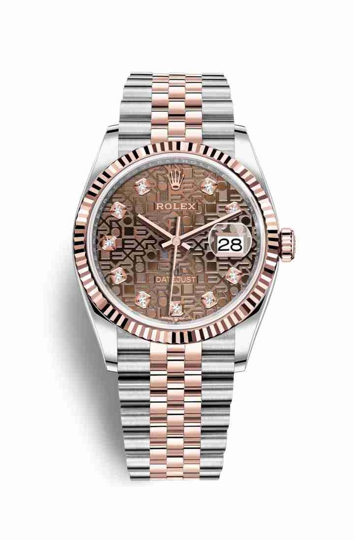 Rolex Datejust 36 Everose Rolesor Oystersteel Everose gold 126231 Chocolate Jubilee design set diamonds Dial