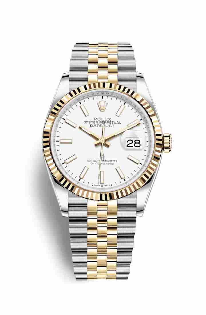 Rolex Datejust 36 Yellow Rolesor Oystersteel yellow gold 126233 White Dial
