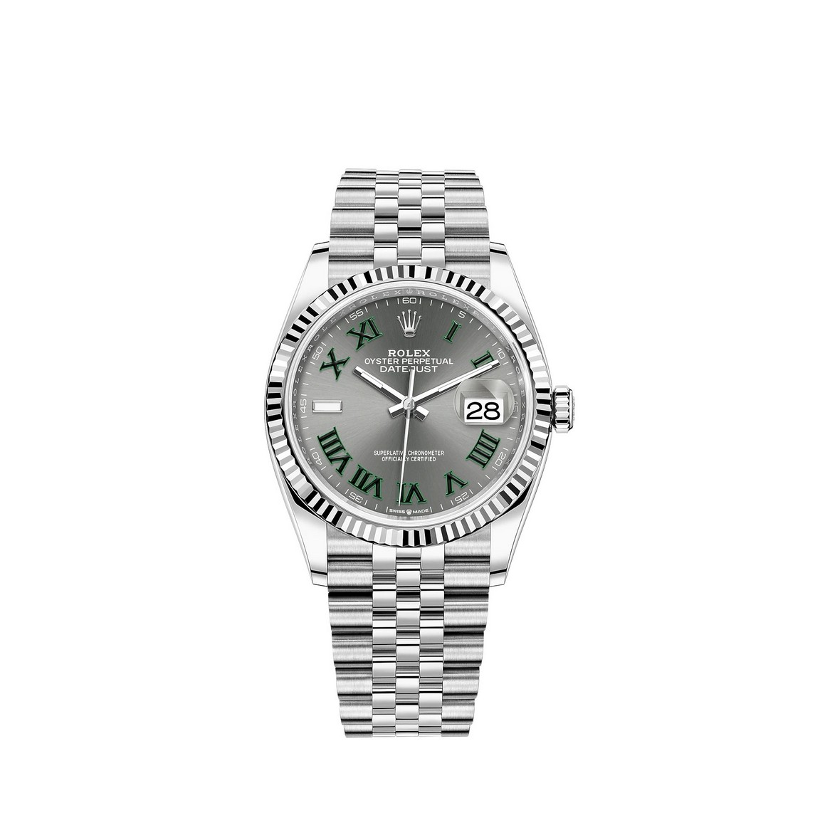 fake Rolex Datejust 36 White Rolesor Oystersteel 18 ct white gold M126234-0045 Watch