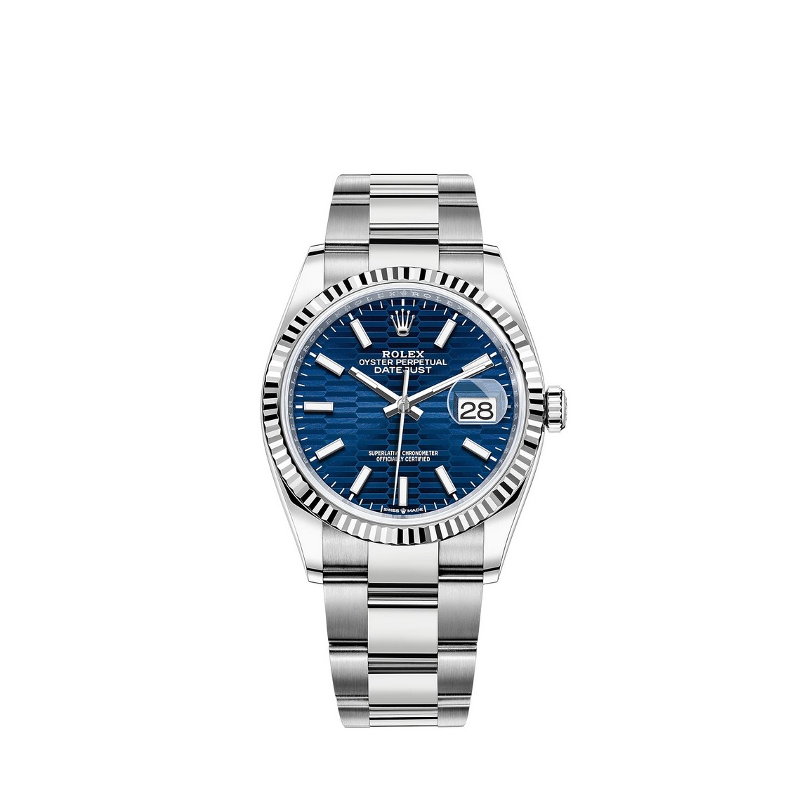 fake Rolex Datejust 36 Rolesor Oystersteel and 18 ct white gold M126234-0050 Watch