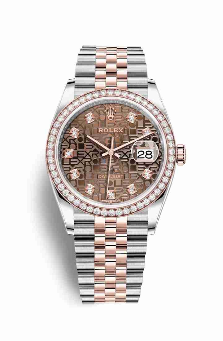Rolex Datejust 36 Everose Rolesor Oystersteel Everose gold 126281RBR Chocolate Jubilee design set diamonds Dial