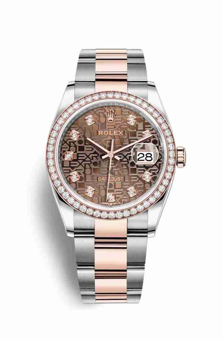 Rolex Datejust 36 Everose Rolesor Oystersteel Everose gold 126281RBR Chocolate Jubilee design set diamonds Dial