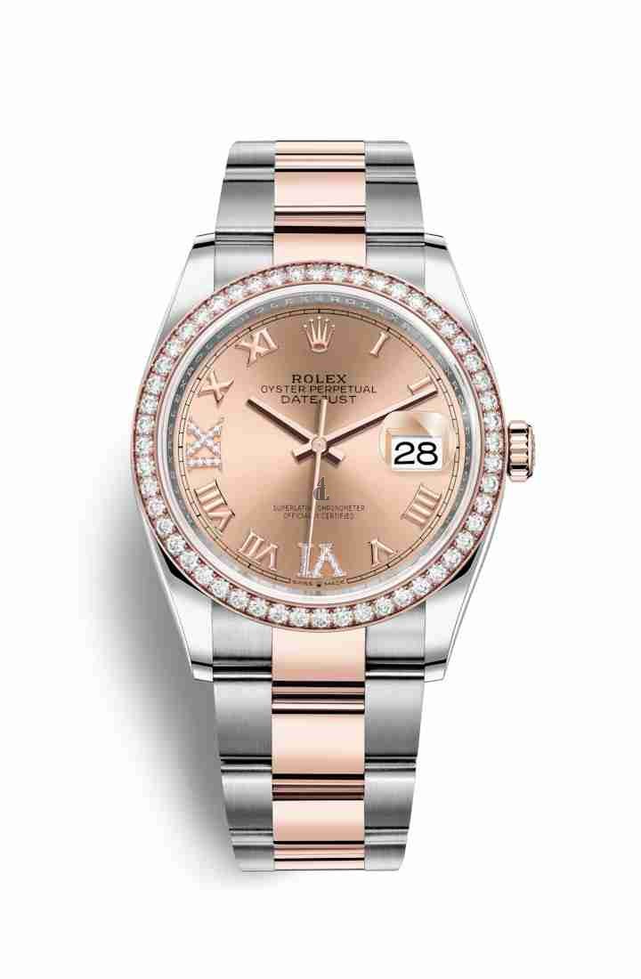 Rolex Datejust 36 Everose Rolesor Oystersteel Everose gold 126281RBR Rose set diamonds Dial