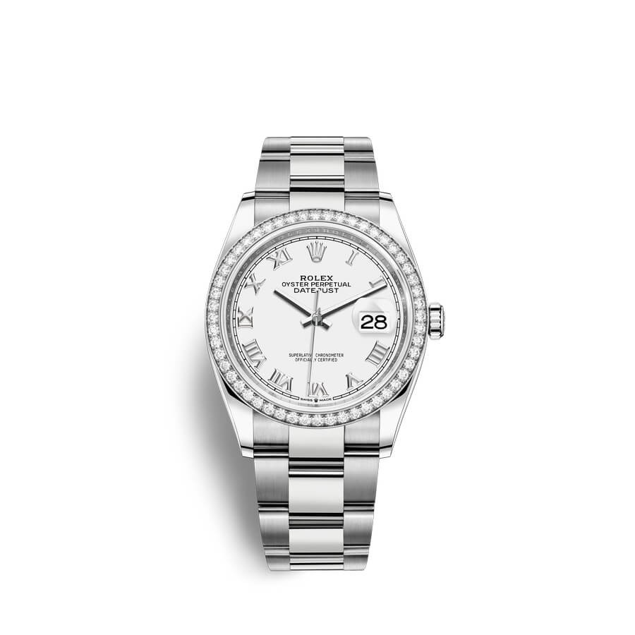Rolex Datejust 36 Oystersteel 18 ct white gold M126284RBR-0018 watch replica