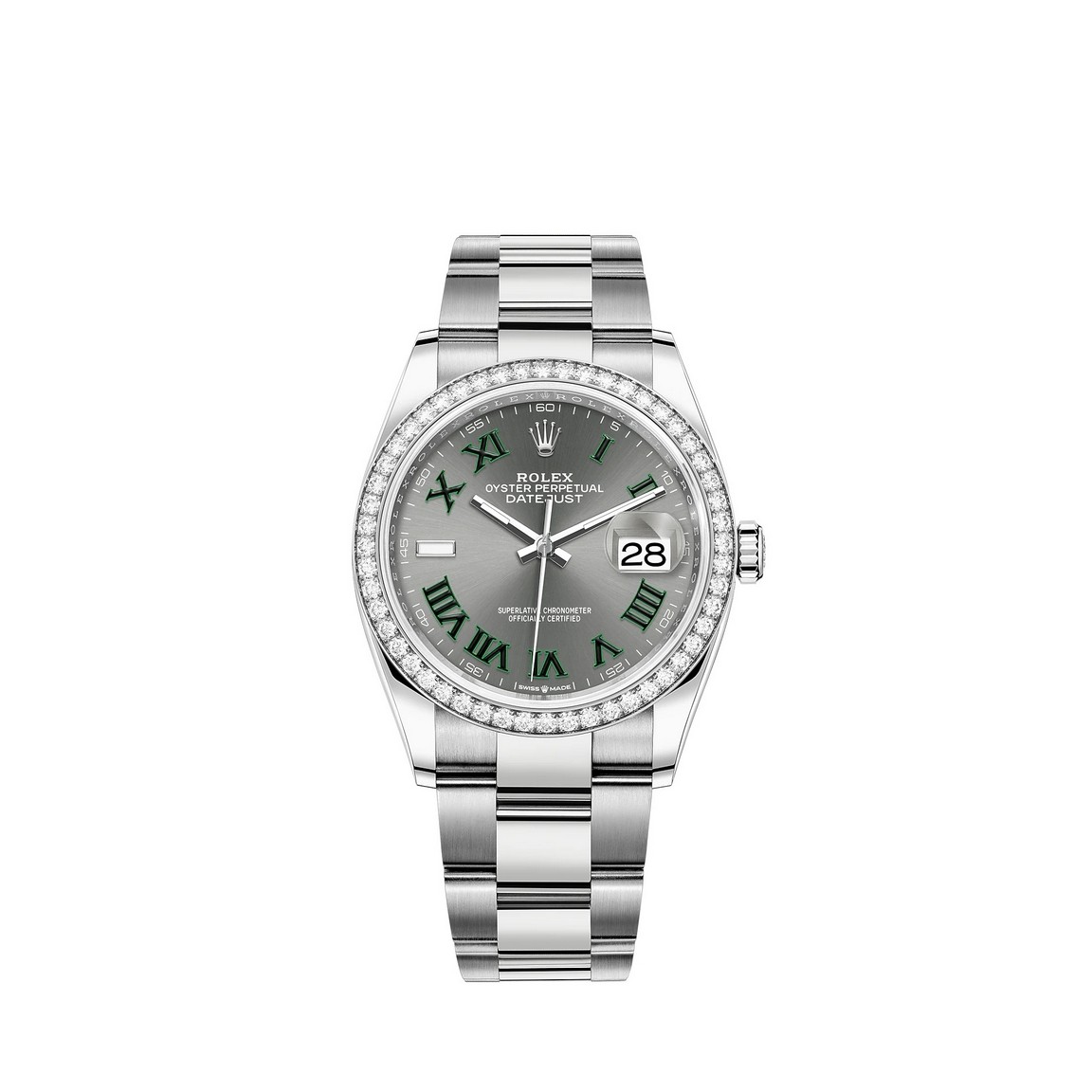 fake Rolex Datejust 36 Rolesor Oystersteel and 18 ct white gold M126284RBR-0038 Watch