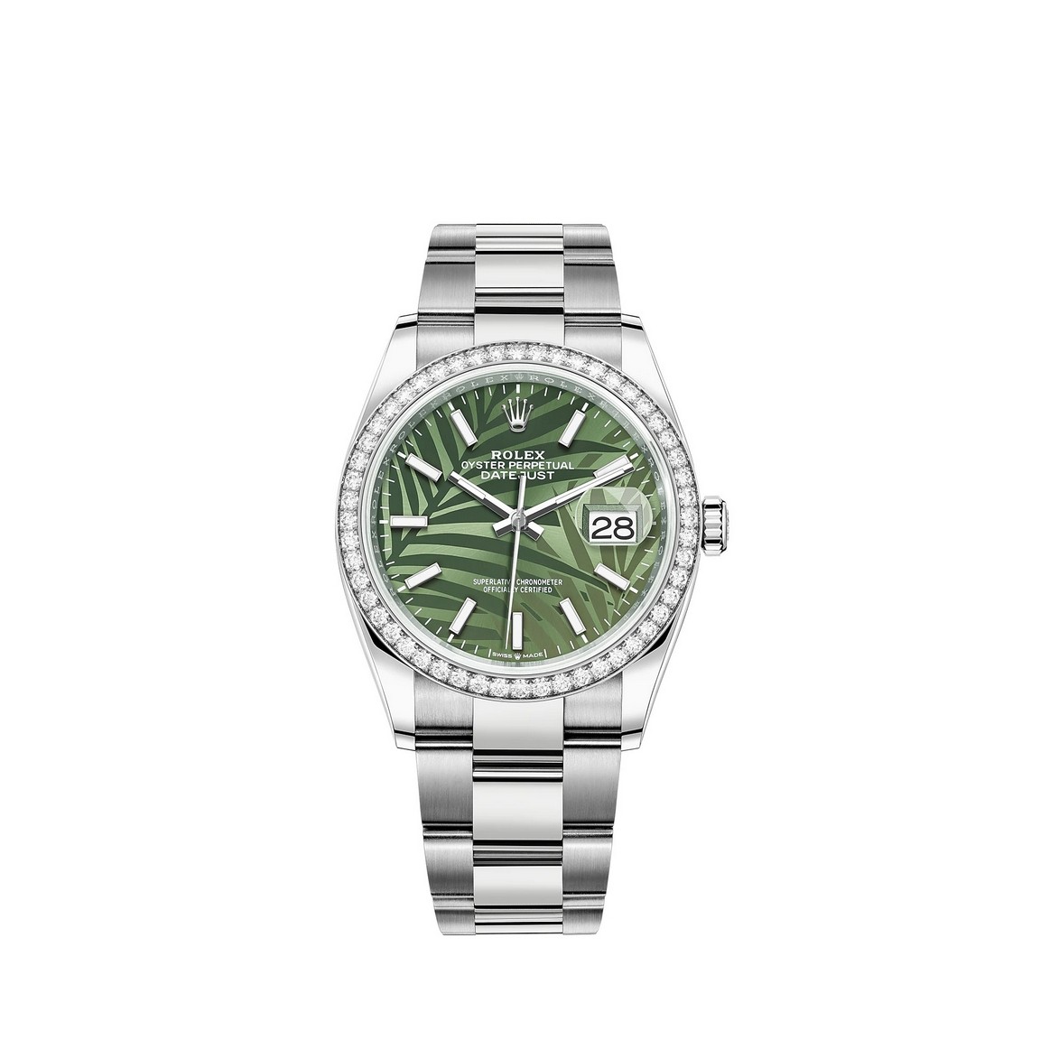 fake Rolex Datejust 36 Rolesor combination of Oystersteel and 18 ct white gold M126284RBR-0040