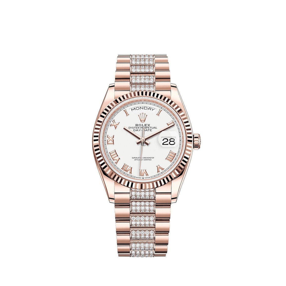 fake Rolex Day-Date 36 Watch 18 ct Everose gold M128235-0053