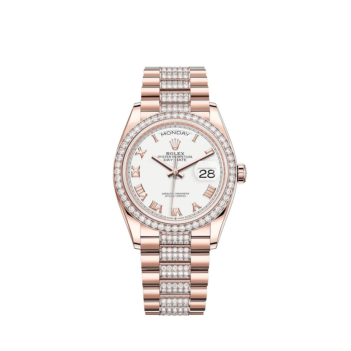 fake Rolex Day-Date 36 Watch 18 ct Everose gold M128345RBR-0055