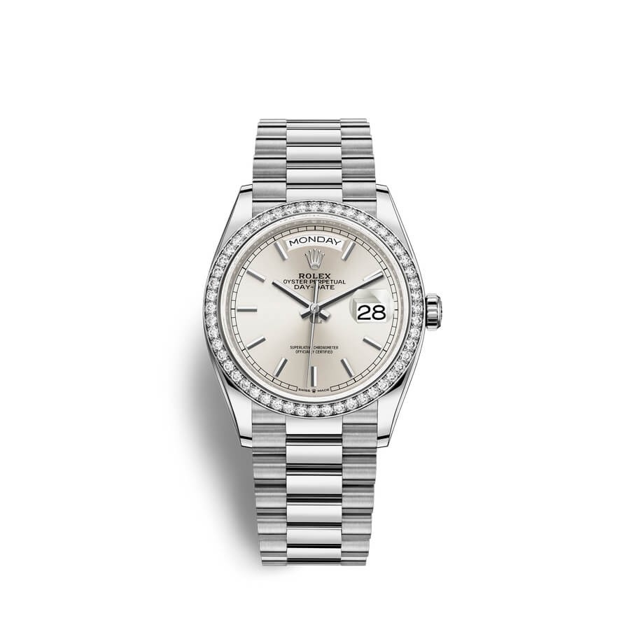 Rolex Day-Date 36 18 ct white gold M128349RBR-0001 watch replica