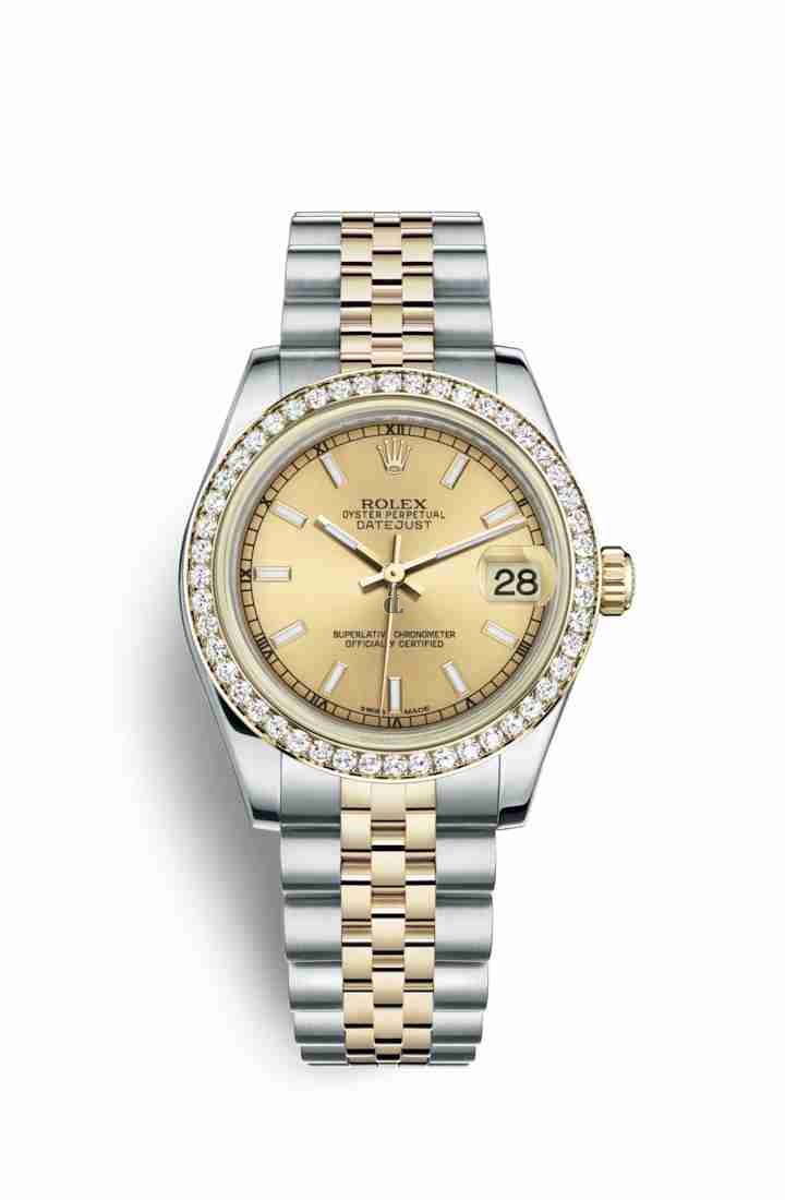 Rolex Datejust 31 Yellow Rolesor Oystersteel yellow gold 178383 Champagne-colour Dial
