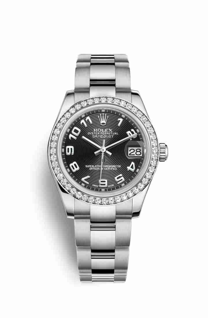 Rolex Datejust 31 White Rolesor Oystersteel white gold 178384 Black Dial