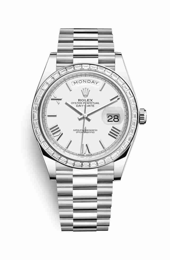 Rolex Day-Date 40 Platinum 228396TBR White Dial