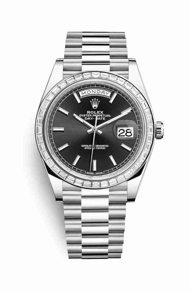 Rolex Day-Date 40 Platinum 228396TBR Black Dial
