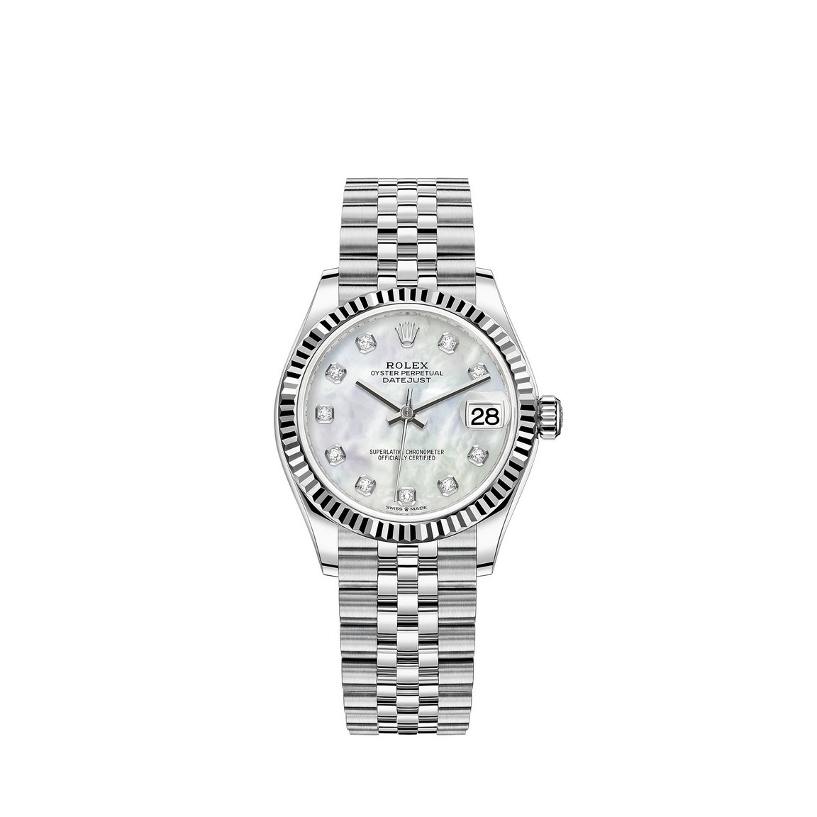 fake Rolex Datejust 31 Rolesor Oystersteel 18 ct white gold M278274-0006