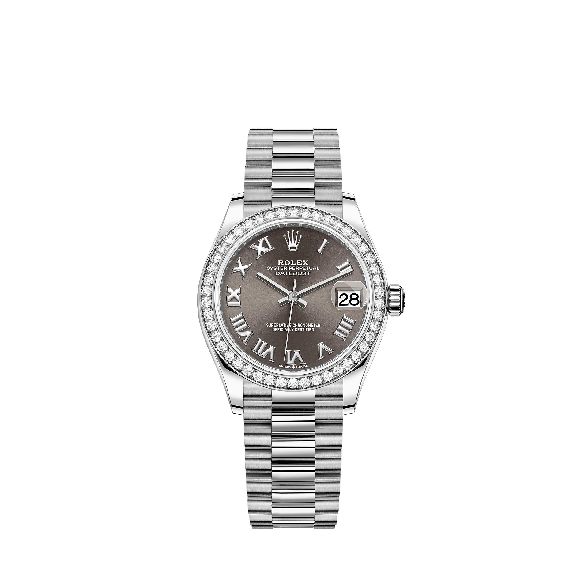 fake Rolex Datejust 31 18 ct white gold M278289RBR-0017 Watch
