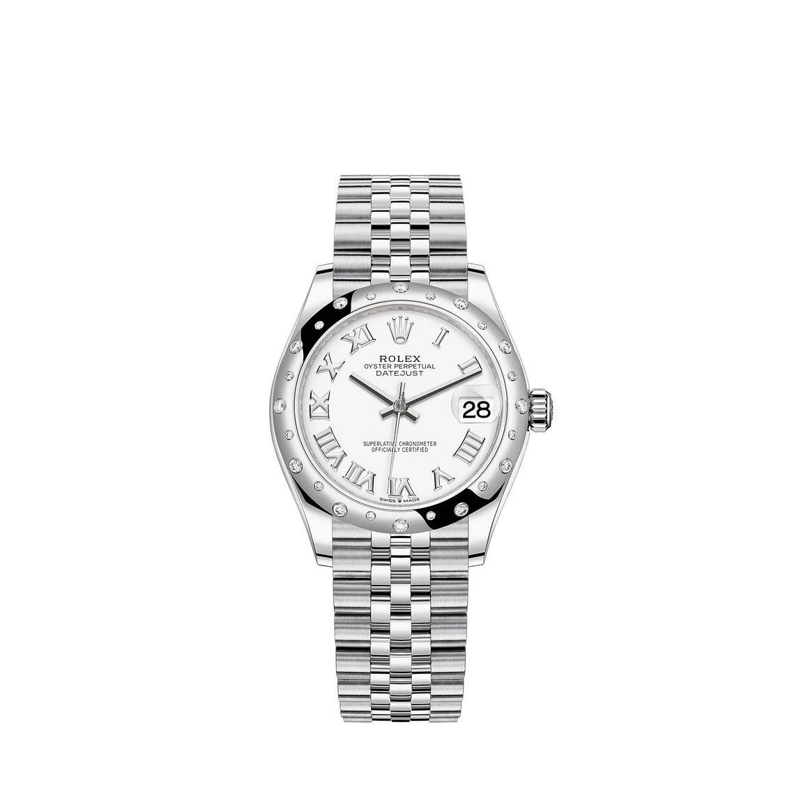 fake Rolex Datejust 31 combination of Oystersteel and white gold M278344RBR-0012