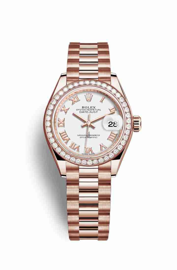 Rolex Datejust 28 Everose gold 279135RBR White Dial
