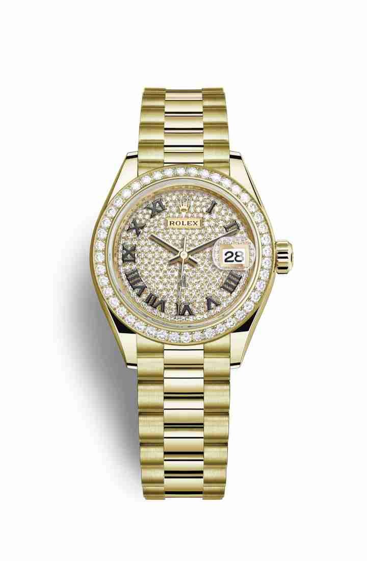 Rolex Datejust 28 yellow gold 279138RBR Diamond-paved Dial