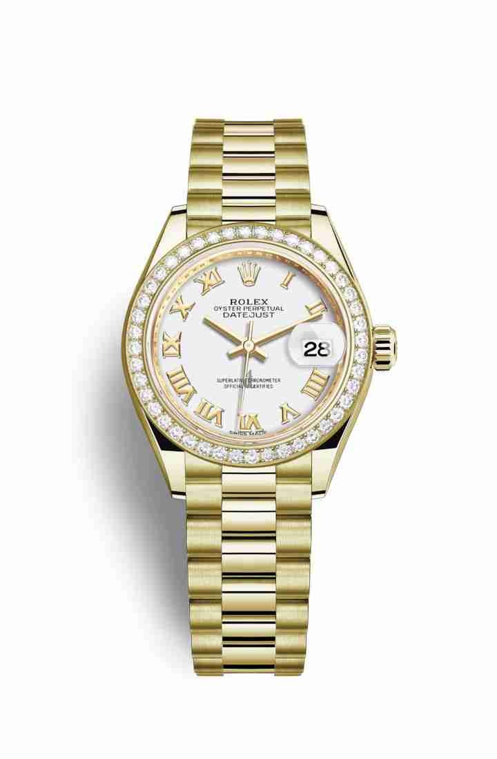Rolex Datejust 28 yellow gold 279138RBR White Dial