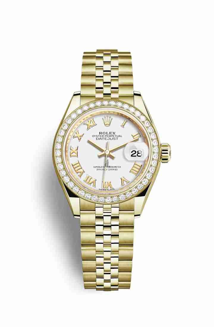 Rolex Datejust 28 yellow gold 279138RBR White Dial