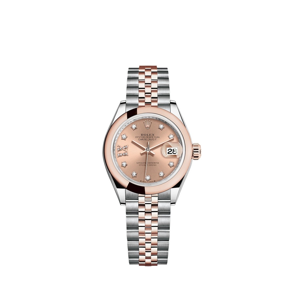 fake Rolex Lady-Datejust Rolesor Oystersteel and 18 ct Everose gold M279161-0027