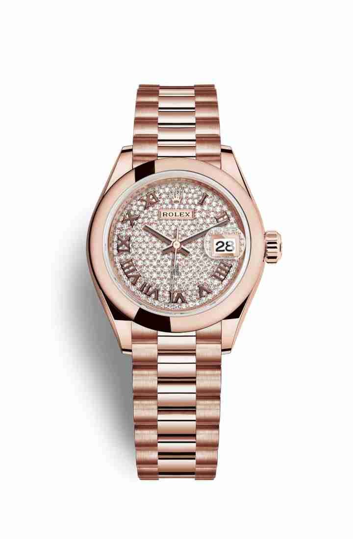 Rolex Datejust 28 Everose gold 279165 Diamond-paved Dial