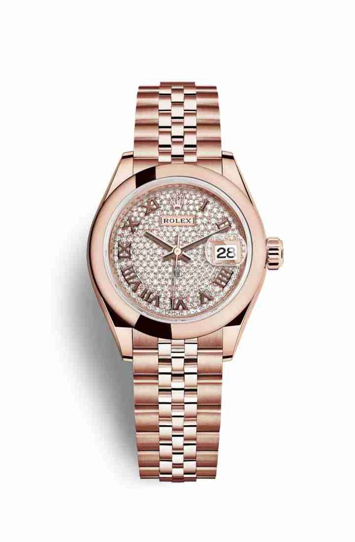 Rolex Datejust 28 Everose gold 279165 Diamond-paved Dial