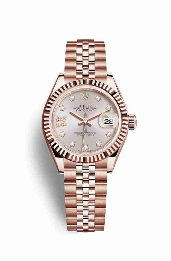 Rolex Datejust 28 Everose gold 279175 Sundust set diamonds Dial