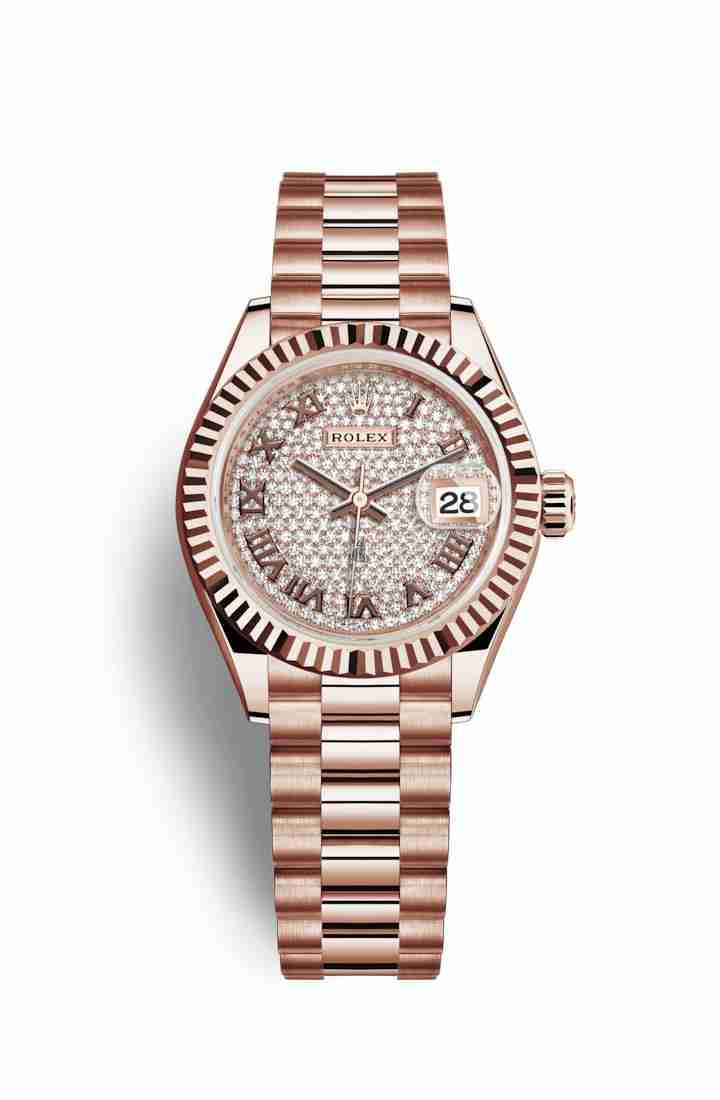 Rolex Datejust 28 Everose gold 279175 Diamond-paved Dial