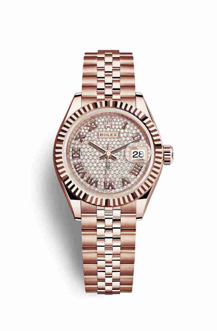 Rolex Datejust 28 Everose gold 279175 Diamond-paved Dial