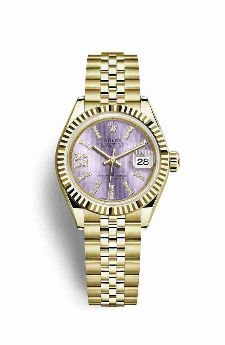 Rolex Datejust 28 yellow gold 279178 Lilac set diamonds Dial