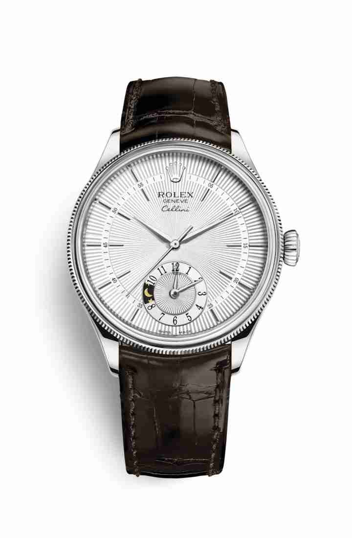 Rolex Cellini Dual Time white gold 50529 Silver guilloche Dial