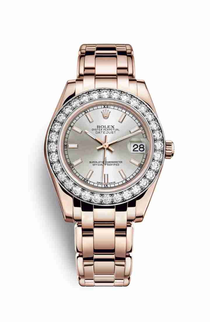 Rolex Pearlmaster 34 Everose gold 81285 Silver Dial