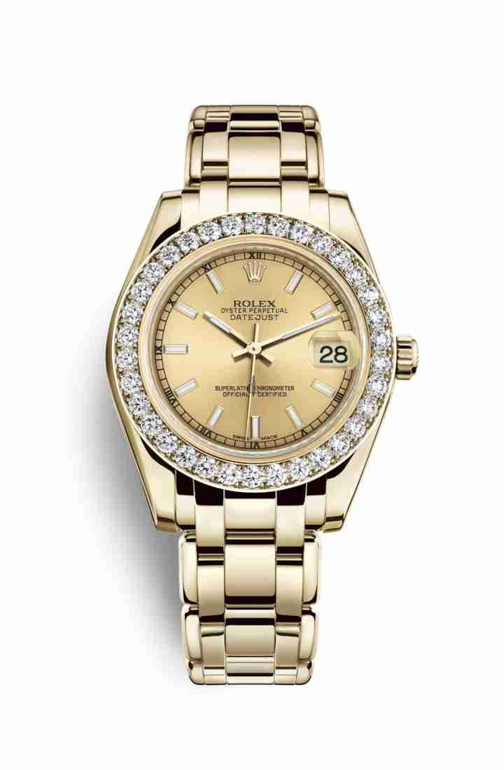Rolex Pearlmaster 34 yellow gold 81298 Champagne-colour Dial