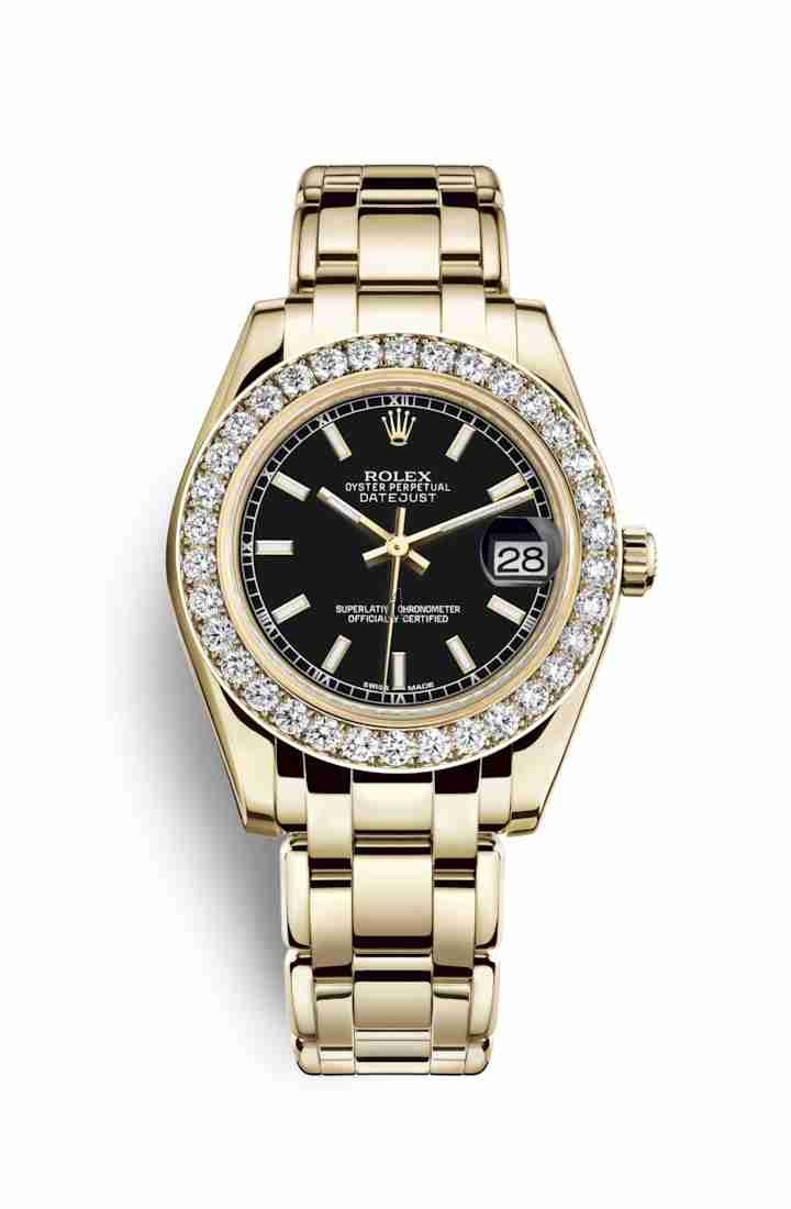 Rolex Pearlmaster 34 yellow gold 81298 Black Dial