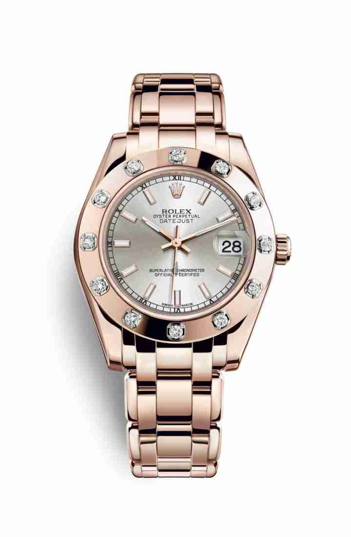 Rolex Pearlmaster 34 Everose gold 81315 Silver Dial