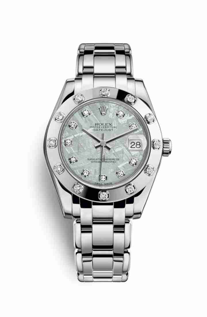 Rolex Pearlmaster 34 white gold 81319 Meteorite set diamonds Dial