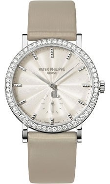 Fake Patek Philippe Calatrava Cream Dial 18kt White Gold Ladies Watch 7120G