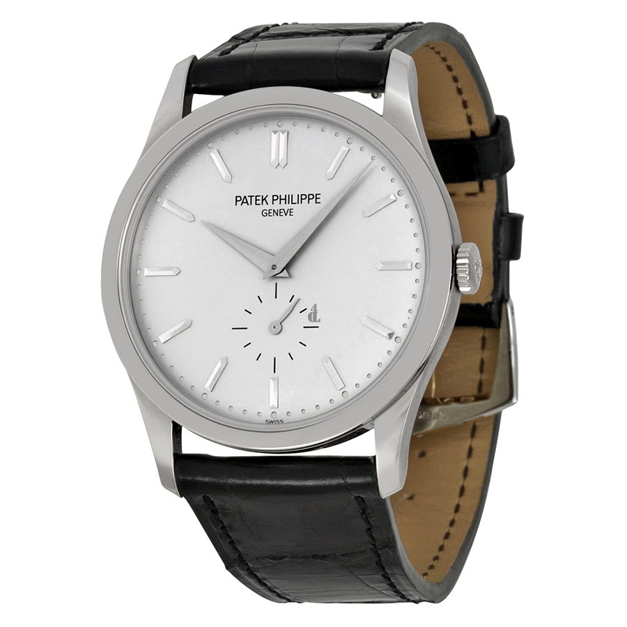 Fake Patek Philippe Calatrava Silver Dial 18 kt White Gold Men's Watch 5196G/001