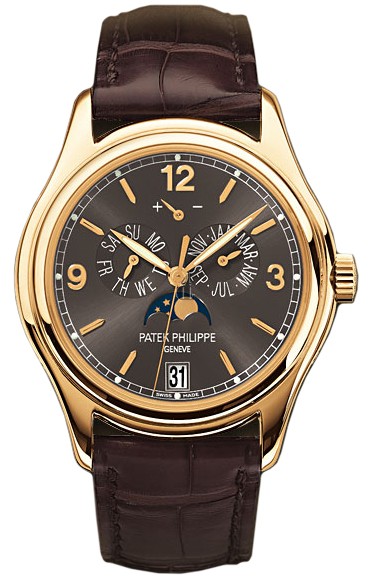 Fake Patek Philippe Complications Grey Dial 18kt Yellow Gold Men's Watch 5146J-010