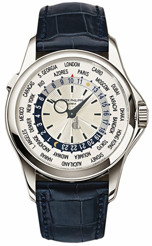 Fake Patek Philippe Complications Mechanical Silver Dial Leather Men's Watch 5130G-019