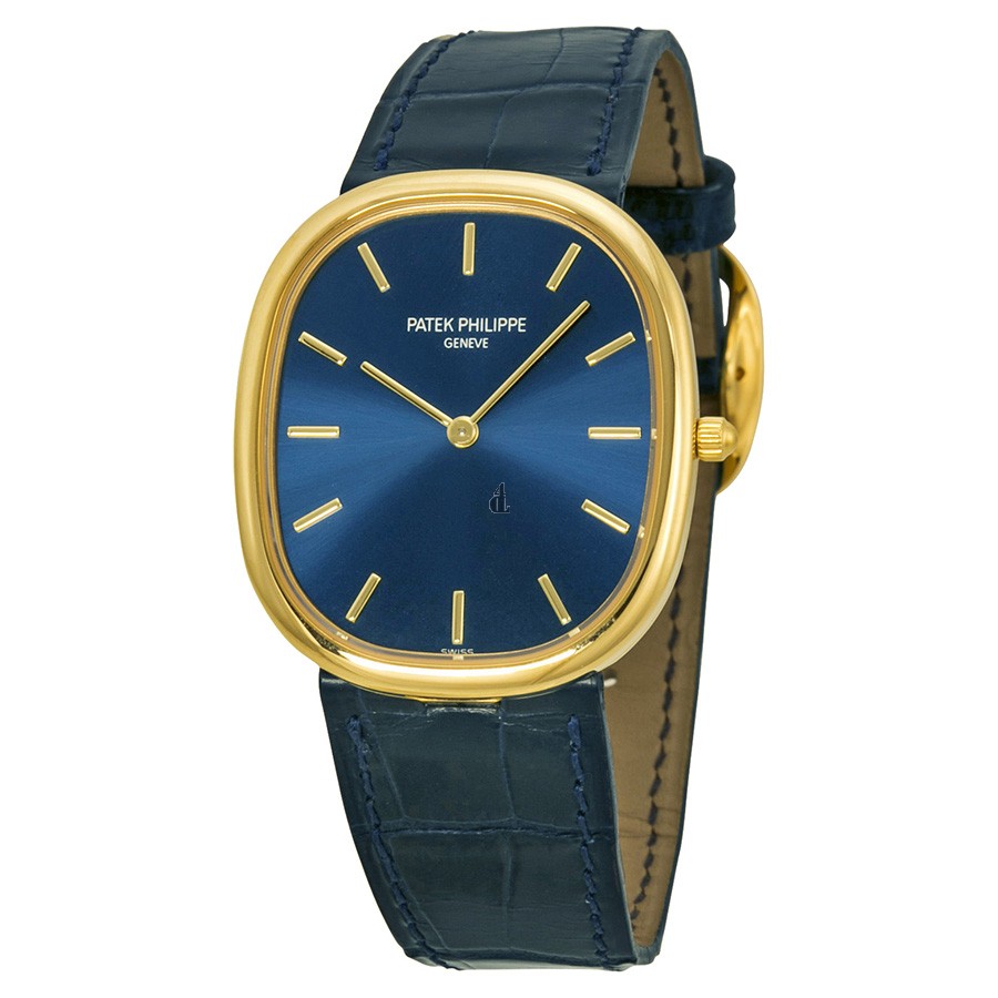 Fake Patek Philippe Golden Ellipse 18kt Yellow Gold Blue Men's Watch 3738-100J