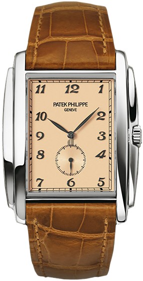 Fake Patek Philippe Gondolo Manua Vintage Rose Dial Leather Men's Watch 5124G-001