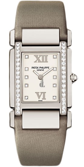 Fake Patek Philippe Twenty 4 Diamond White Dial White Gold Ladies Watch 4920G/010