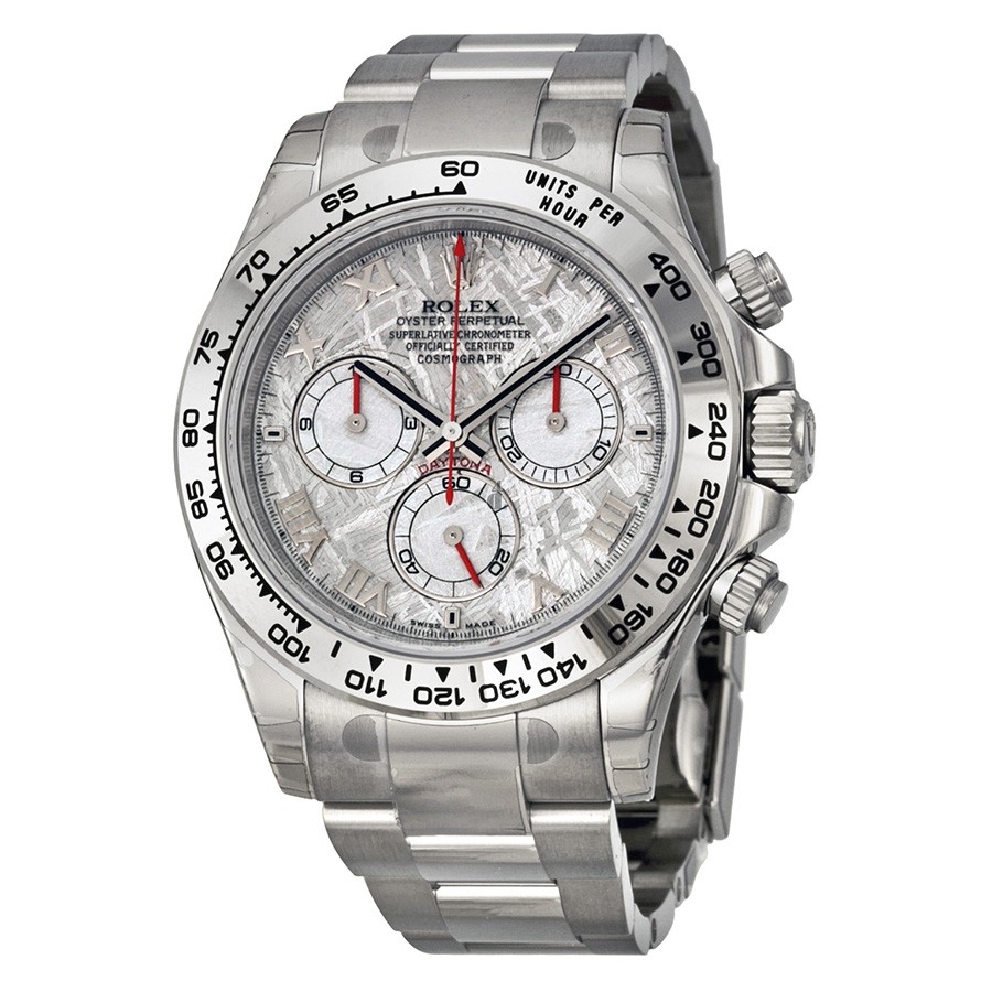 imitation Rolex Cosmograph Daytona 116509MTAO Meteorite Roman Dial Oyster Bracelet 18k White Gold Watch