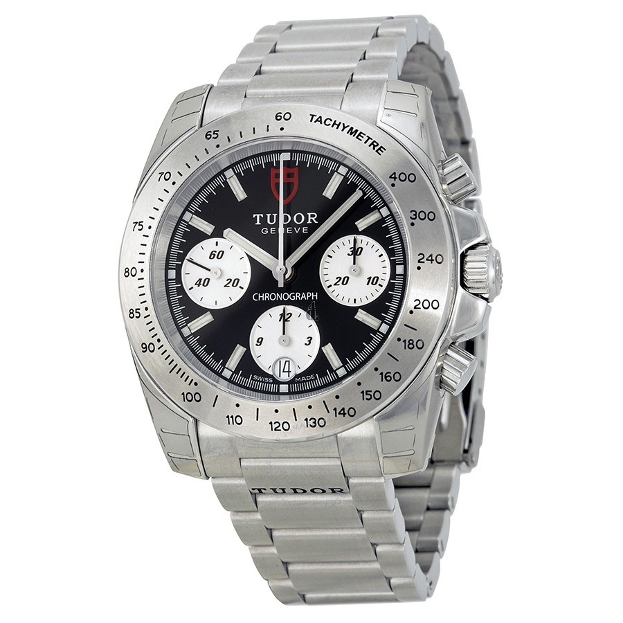 Tudor Chronograph Black Dial Stainless Steel Watch 20300-BKSSS Replica